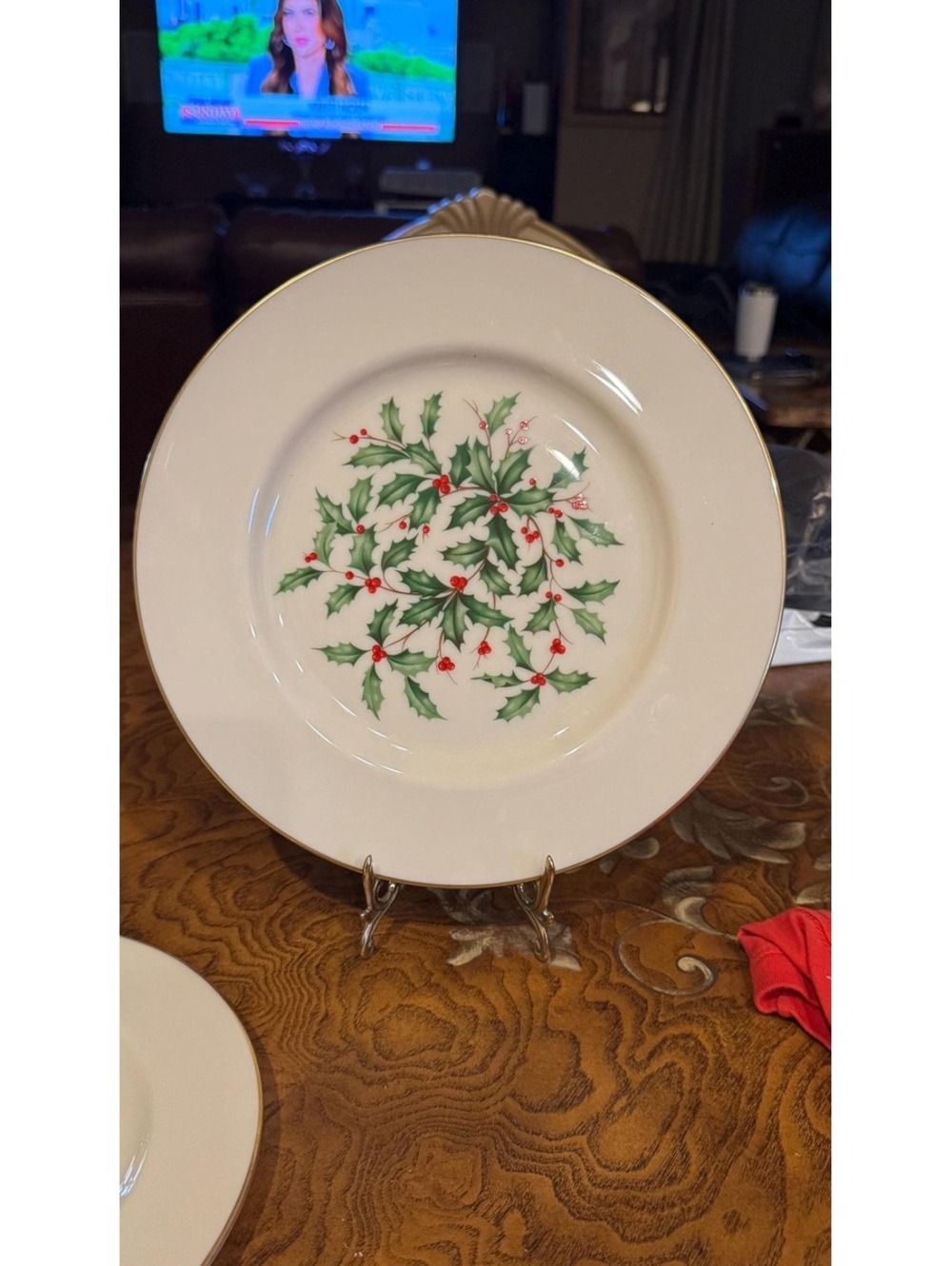 Vintage Lenox Holiday Holly and Berry Dinner Plate Special Presidential